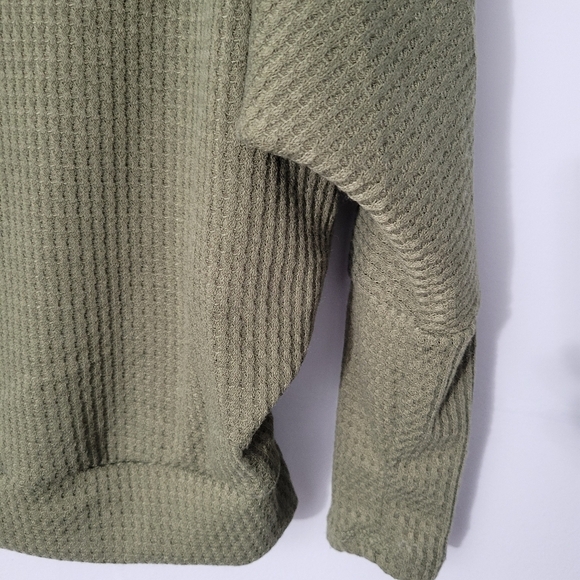 Reb. In J. 220 Olive Green Waffle Knit Thermal Top - Picture 2 of 8